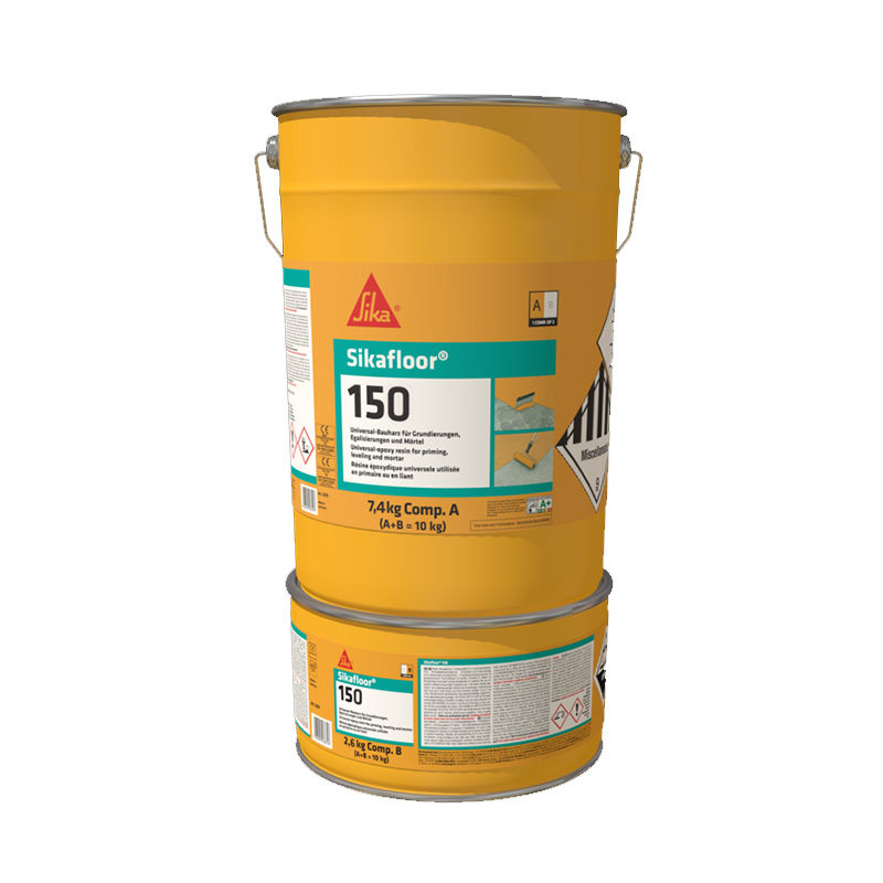Sikafloor -150 εποξειδική ρητίνη, που χρησιμοποιείται ως αστάρι, κονίαμα επιπέδωσης και διάστρωσης δαπέδων