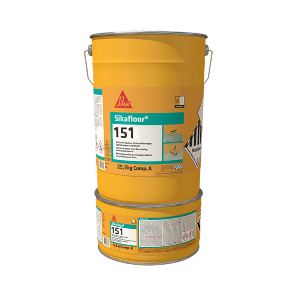 Sikafloor -151 εποξειδική ρητίνη, που χρησιμοποιείται ως αστάρι, κονίαμα επιπέδωσης και διάστρωσης δαπέδων