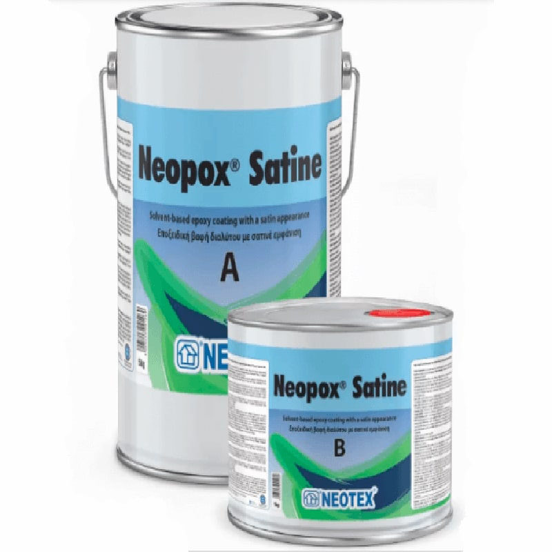 Neopox Satine Εποξειδική βαφή 2 συστατικών κατάλληλη για μέταλλα και επιφάνειες από μπετό