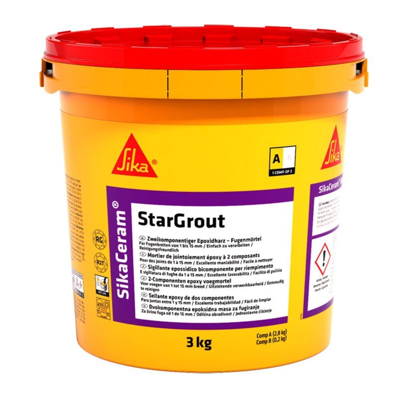 SikaCeram StarGrout 2-Συστατικών, έγχρωμος, εποξειδικός αρμόστοκος και κόλλα πλακιδίων για δάπεδα και τοίχους