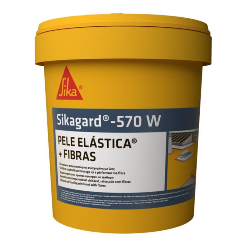 Sikagard -570 W Pele Elástica + Fibras Υδατικής βάσης επίστρωση διασποράς στυρενίου-ακρυλικών πολυμερών με ίνες