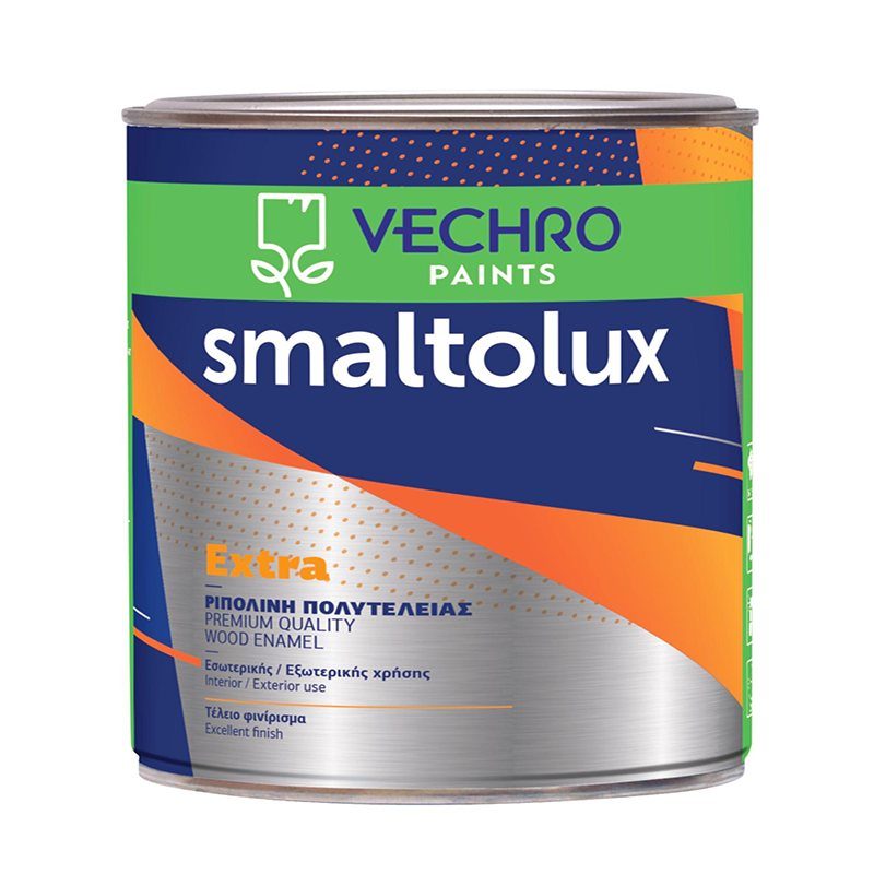 Smaltolux Extra Νέας γενιάς ριπολίνη υψηλών προδιαγραφών κατάλληλη για ξύλινες και μεταλλικές επιφάνειες για εσωτερική και εξωτερική χρήση