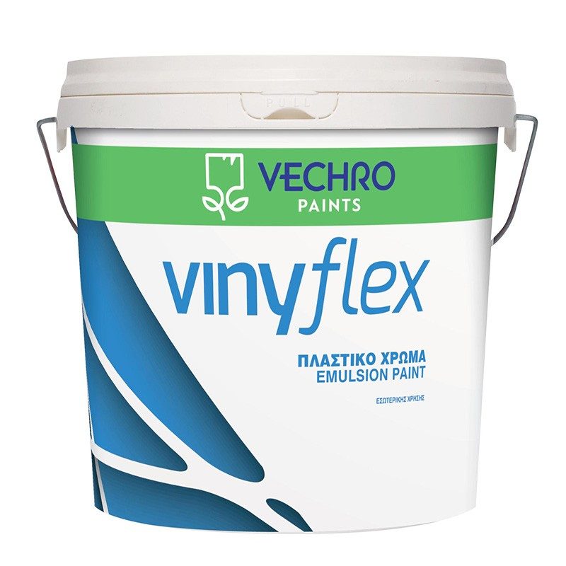 Vinyflex Πλαστικό Ματ χρώμα εσωτερικής χρήσης. Κατάλληλο για χώρους που απαιτείται συχνή επαναβαφή. Διατίθεται σε λευκό