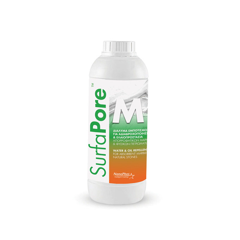 SurfaPore M Διάλυμα εμποτισμού για αδιαβροχοποίηση & ελαιοπροστασία απορροφητικών μαρμάρων & φυσικών πετρωμάτων, υδατικής βάσης