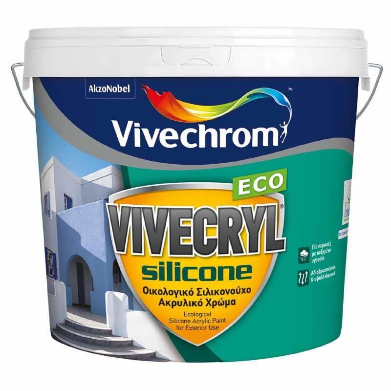 VIVECRYL SILICONE ECO Είναι οικολογικό ακρυλικό χρώμα ματ εξωτερικής χρήσης, με βάση σιλικονούχες ακρυλικές ρητίνες