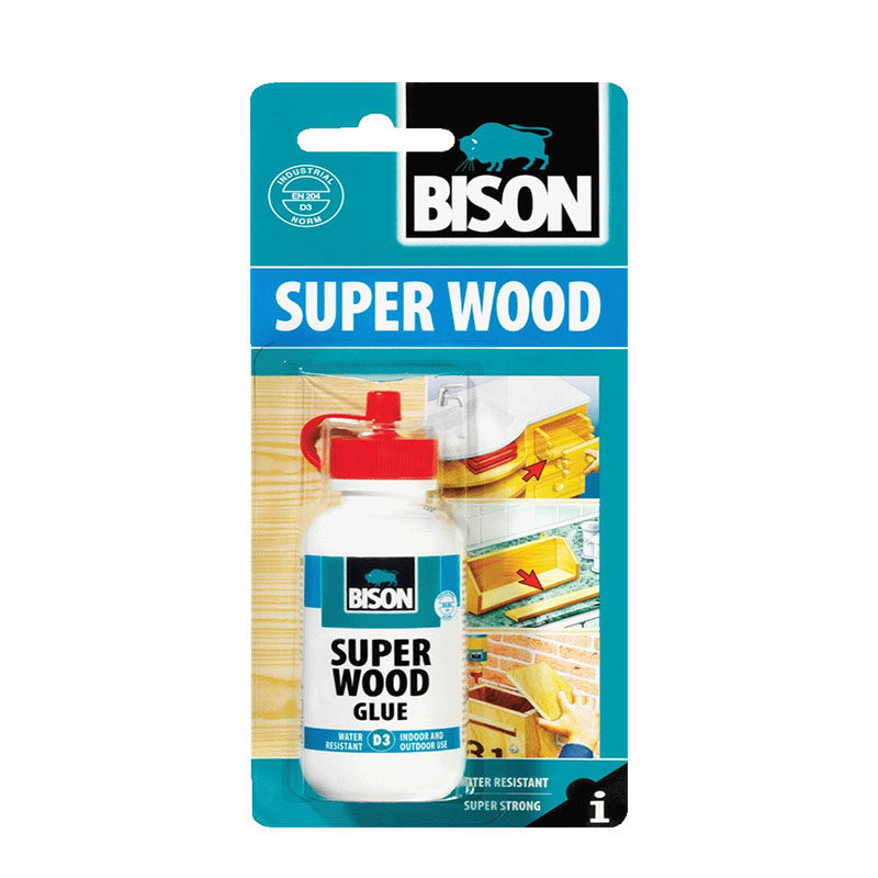 BISON SUPER WOOD GLUE Υψηλής ποιότητας, αδιάβροχη άσπρη ξυλόκολλα